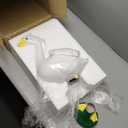 21" Cement Porch Goose Statue with magenetic Wig for Free New Home Gift for Outdoor Decorative Figurine for Garden, Patio, or Entryway Accent (21" Statue with Wig)