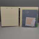 3 Ring Binder with Clipboard,1 Inch Binders with Notepad&5 Dividers with Pockets, Labels,PU Clipboards for School Office(Beige Flower,Letter Size)