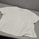 YUCOLEN Women's Crop Tops Summer Cotton Loose Basic T-Shirts (White, XL)