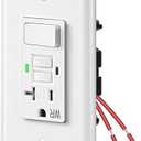 DEWENWILS 20A GFCI Switch Outlet Combo, Tamper-Resistant GFCI Electrical Outlet, 20 Amp GFCI Outlet, Weather Resistant Ground Fault Circuit Interrupter, Self-Test with LED Indicator, ETL Listed, White