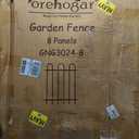 FOREHOGAR Metal Garden Fence 30 in H x 16 ft L, No dig Garden Border Yard Fencing, Dog Fence Outdoor Temporary Animal Barrier for Flower Bed Lawn and Patio, 8 Panels + 9 Stakes Black