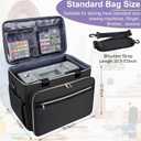 Anitor Sewing Machine Carrying Case with Removable Bottom Padding, Sewing Machine Bag Fits Most Standard Sewing Machines and Storage Sewing Accessories, for Singer, Brother, Janome, Black(Bag Only)