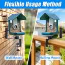 Wall Mount Railing Mount for Bird Buddy Smart Feeder, Versatile Metal Clamp-on Bird Feeder Bracket for Wall Fence Balcony, Durable Heavy Duty Weather-Proof Outdoor Feeders Accessory