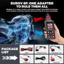 OBD2 Motorcycle Diagnostic Tool with Euro-5 Cable, Motorcycle Fault Code Reader and Scanner, Compatible with Yamaha 2/3/4-Pin, Kawasaki 4-6-Pin, Honda 4-Pin, and OBDII Motorcycles