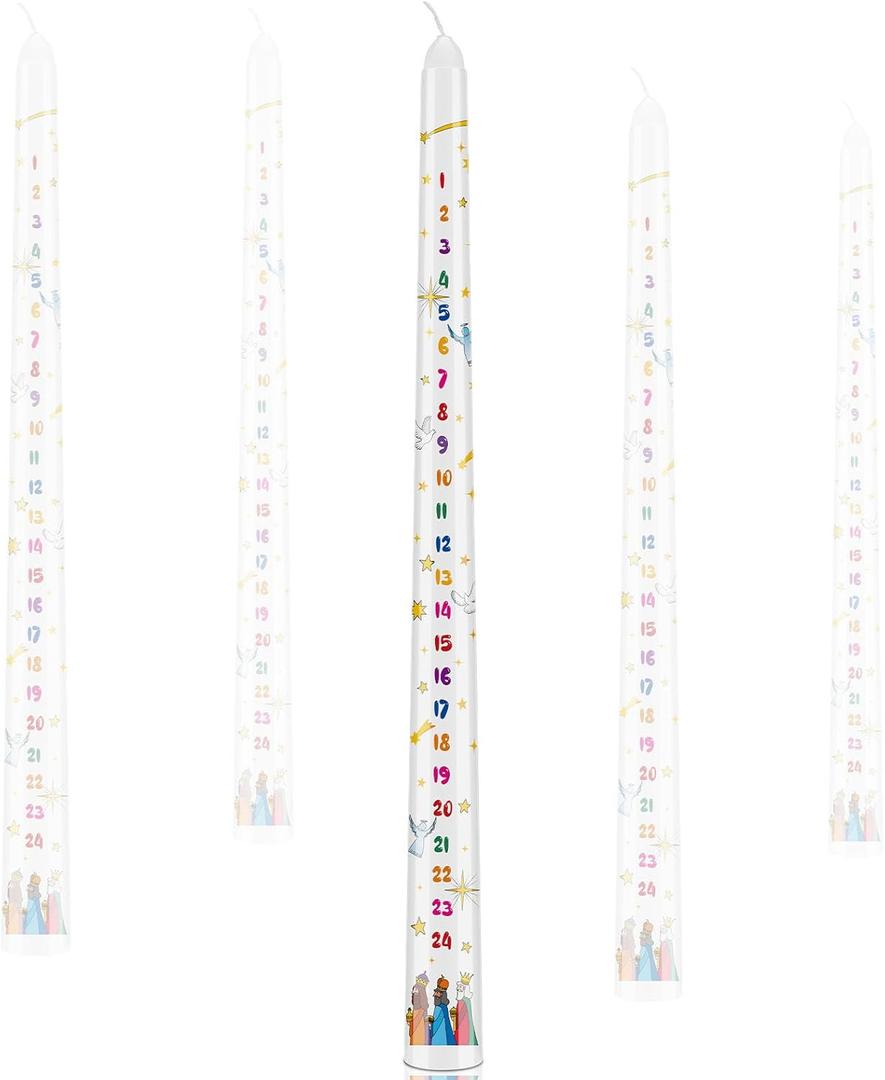 Christmas Advent Candle Countdown Christmas Calendar Candle Three Wise Men Advent Calendar, 12 Inch