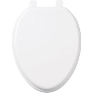 Signature Hardware 447334 Elongated Closed-Front Toilet Seat And Lid with Soft Close and Quick Release (White)