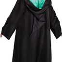 Harry Potter Robe, Deluxe Wizarding World Hogwarts House Themed Robes for Adults, Movie Quality Dress Up Costume Accessory (Black, L)