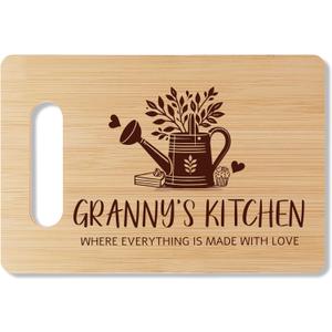 Granny's Bamboo Cutting Board Gifts, Kitchen Gifts For Granny's, Home Kitchen Decor, Bamboo Cutting Board With Warm Words, Mother's Day Birthday Gifts For Granny From Grandson Granddaughter -A37