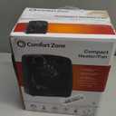 Comfort Zone Indoor Space Heater with Adjustable Thermostat, Fan Forced, Electric, Overheat Protection, Safety Tip-Over Switch, Energy Efficient, Ideal for Home, Bedroom, & Office, 1,500W, CZ45EBK (Black)