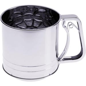 PrepWorks Flour Sifter  Stainless Steel Hand Crank Sifter for Flour, Powdered Sugar, and Cocoa, Easy to Use, BPA-Free (5 Cup)