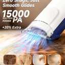 buenkee Dog Grooming Kit with Vacuum, 15000Pa Pet Hair Clipper and Shedding Brush, 50dB Low Noise, 2L Capacity, White