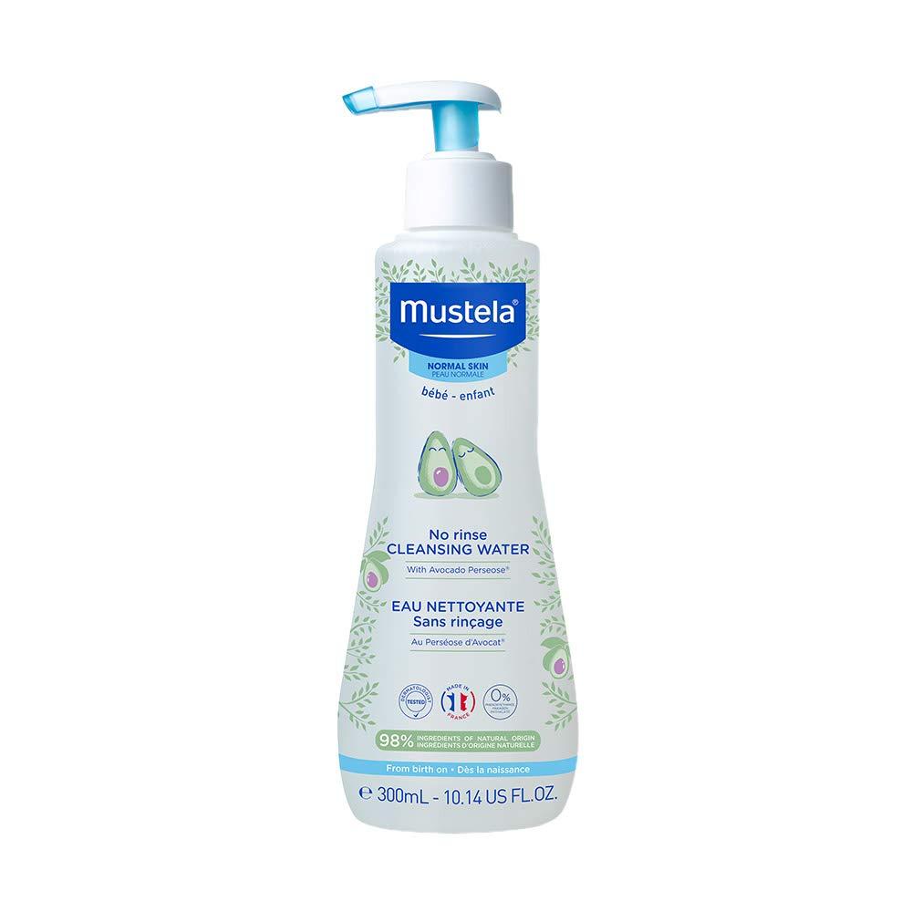 Mustela Baby Cleansing Water - No-Rinse Micellar Water - with Natural Avocado & Aloe Vera - for Baby's Face, Body & Diaper - 1 or 2-Pack - Various Sizes 300 mL