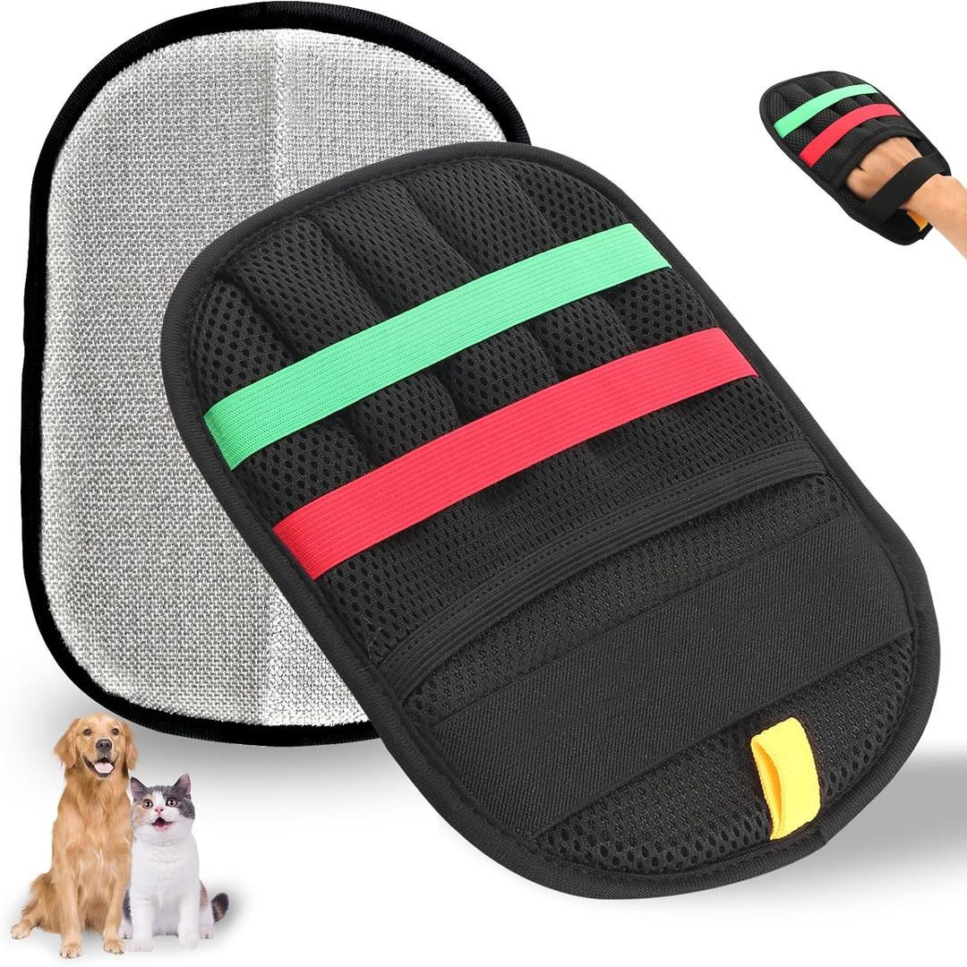 Pet Hair Remover Glove for Dogs & Cats, Newly Upgraded Reusable Electrostatic Pet Hair Gloves, Pet Hair Remover Tool for Clothing, Couch, Carpet, Car Seat（1Pcs-Black