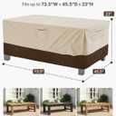 Vailge Rectangular/Oval Patio Table Cover, Heavy Duty and Waterproof Outdoor Lawn Patio Furniture Covers, Large Beige & Brown