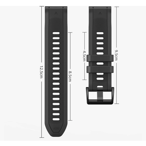 26mm Upgraded Composite Silicone Rubber Replacement Watch Band with Stainless Steel Buckle for Garmin Fenix 8/6/7, Forerunner 965/955/945, epix Pro Gen 2 – Quick Fit Strap