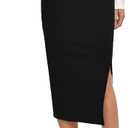 Women's Elastic Waist Pencil Bodycon Midi Skirt - High Waisted with Side Slit Below Knee Length Elegance for Women (Medium, Black)