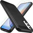 Osophter for Samsung Galaxy A35 5G Case: with 2pcs Screen Protector Shock-Absorption Flexible TPU Rubber Protective Cover for Samsung Galaxy A35 5G Phone Case(Black)