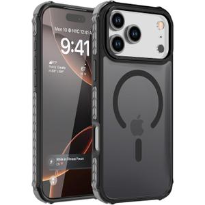 DEERLAMN Strong Magnetic Case for iPhone 17 Pro Max 6.9-Inch,[Compatible with Magsafe][Military Grade Drop Protection] Translucent Matte Shockproof Protective Phone Cover-Forest Black