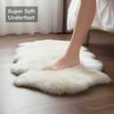 Real Sheepskin Rug 2' x 6' Double Pelt Natural Genuine Sheep Skin for Bedside/Accent, Soft & Plush - Throw Rugs for Bench/Chair - All Natural Non-Dyed Color