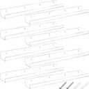 Kathfly 8 Pcs 24 Inch Clear Acrylic Floating Shelves Wall Mounted Invisible Storage Ledge for Book, Makeup Spice Picture Toy Display in Bathroom Bedroom Office Living Room