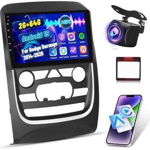 Car Stereo for Dodge Durango 2014 2015-2020 - 9 Inch 2+64G Android Touchscreen Radio with Wireless Carplay and Android Auto, EQ/WiFi/GPS/SWC + AHD Backup Camera