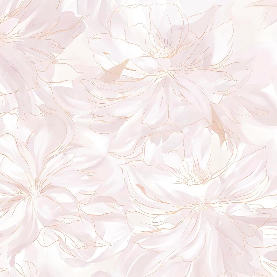 Dimoon 78.7"x17.3" Peel and Stick Wallpaper Pink Floral Boho Cute Contact Paper Pink Girly White Flower Wallpaper Removable Dorm Girls Wall Paper Self Adhesive Modern Kitchen Bedroom Vinyl Roll