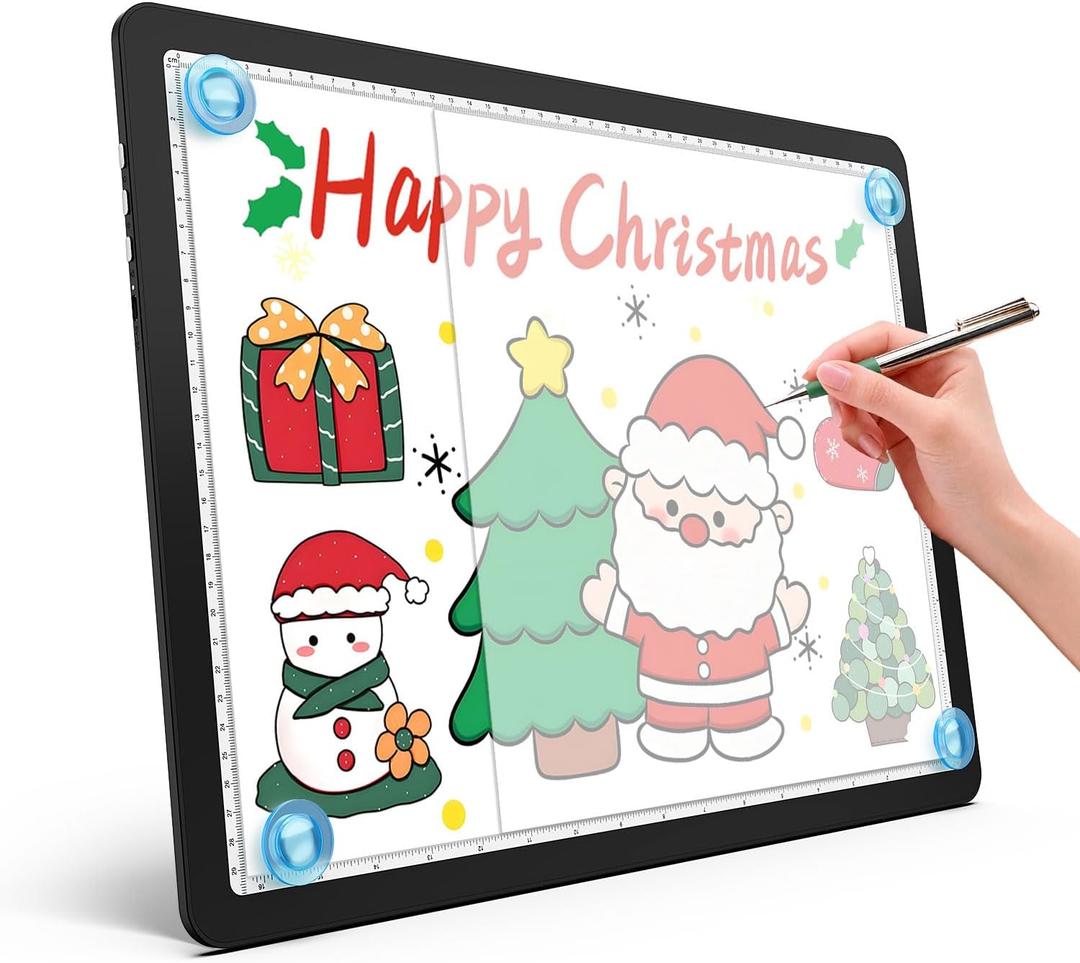 Heanolier Rechargeable A4 Tracing Light Box Drawing Pad,9000 Lux Bright Magnetic light pad, Dimmable Lightbox,3 color modes,light board for Diamond painting,light table for Sketching,Tattoo,X-ray View (Black)
