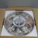 LEDIARY Caged Ceiling Fans with Lights, White Flush Mount Ceiling Fan with Remote, Small Low Profile Bladeless Ceiling Fan Light Fixture for Bedroom, Kitchen, Dining Room-White Gold Color (Medium)