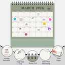 2 x Gannyfer 2026 Desk Calendar, Small Standing Flip Desk Calendar, Use Now to Dec 2026, 18-Month Simplicity Desktop Calendar for Home, School, Office, 6" x 8", Green (3 Stickers Included)