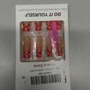 Heart Press on Nails Long Square Fake Nails with Glitter Design Red French tips Glue On Nails Glossy Reusable Acrylic Nail Artificial Valentines False Nail for Women Manicure 24pcs