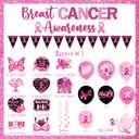 Breast Cancer Party Decorations,Pink Ribbon Hanging Swirls Breast Cancer Awareness Decorations Ceiling Hanging for Breast Cancer Awareness Month Decorations