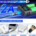 18650 Battery Charger,LCD Display Charger for 3.7V Li-ion Battery 18650,26650,21700,18500,18350,16650 1.2V LiFePO4 Ni-MH Ni-Cd A AA AAA Rechargeable Batteries(Battery not Included)