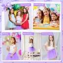16 Pieces Tutu Dress Up Set for Girls 3-8 Years, Princess Costume with Hair Accessories Set (Purple)
