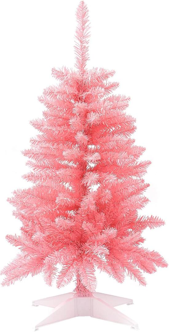 Small Christmas Tree 4FT Artificial Mini Xmas Tree for Christmas Holiday Decor, Hot Pink
