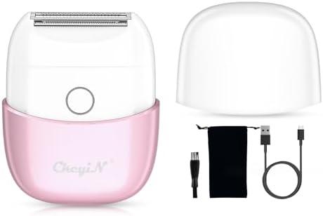 CkeyiN Electric Shaver for Women, IPX65 Waterproof Dry Wet Use Women's Electric Razor for Legs, Armpit, Bikini Public Hair Trimmer with Detachable Head, Cordless/Portable/Rechargeable Foil Shaver