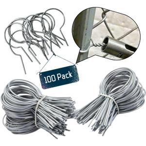 1 5/8" Chain Link Fence Ties 11 Gauge Galvanized Steel Twist for Securing Fences on Farms/Ranches/Gardens - (100 Pack)