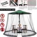 Black Patio Umbrella Mosquito Net, with Double Zipper Door, Polyester Mesh Screen, Universal for Outdoor Umbrellas, 7.5-11ft