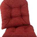 Klear Vu Gripper Overstuffed Universal Non-Slip Dining Chair Cushions for Kitchen Decor or Office Use, U-Shaped Skid-Proof Seat Pad, 15x15 Inches, 2 Pack, Ditzy Dot Barn Red