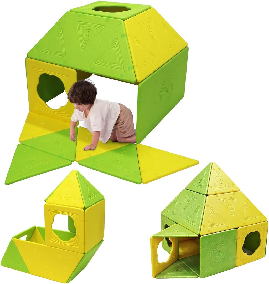 Asweets 18-Piece Magnetic Fort Building Kit for 3+ Kids, 18-pcs various shapes