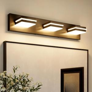 VOLISUN 5CCT Bathroom Light Fixtures Over Mirror, Dimmable, 360Rotatable Head, 24 inch, 3 Light Bathroom Vanity Light Fixtures, Black LED Vanity Lights for Bathrooms-ETL Certificated