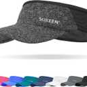 Sukeen Sports Sun Visor Men Women Lightweight Packable Cooling Stretchy Visor Hat for Running, Tennis, Golf (Gray)