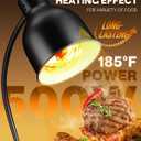 Food Heat Lamp - [3 Bulbs Included] [Rapid-Heating], 500W Commercial Food Warmer Light, Heat Lamp for Food, Catering Warming Lamp for Buffet Parties, Painted Black