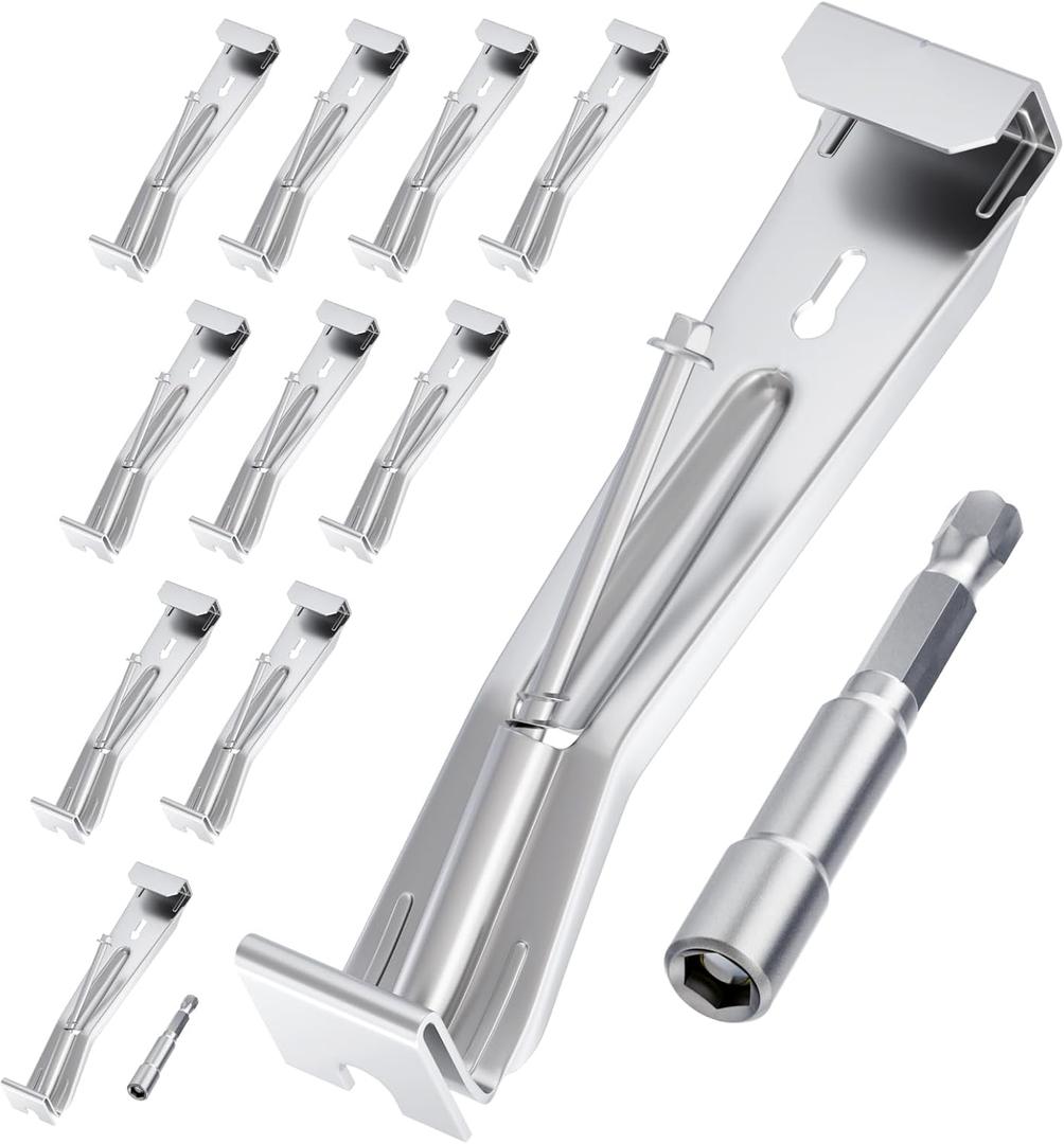 25Pcs 5" Gutter Hangers with Pre-Installed Screws & 1/4" Hex Driver for K-Style Aluminum Gutters