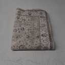 2x12 ft Area Rugs Washable for Living Room - Soft Oriental Farmhouse Rug with Non-Slip TPR Backing - 0.13inch Low Pile Stain Resistant Polyster Indoor Carpet Medallion - Beige Ivory