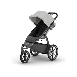 UPPAbaby Ridge V2 Jogging Stroller | All-Terrain Performance Suspension + Never-Flat Tires Built for Walking, Running + Trails | Water Bottle Holder Included | Savannah (Pearl Grey | Carbon Frame)