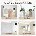 Anti-Sag Retractable Clothesline 40LB Capacity - 201in Stainless Steel Laundry Line for Indoor Outdoor, Wall Mounted Space Saving Easy Install (Black)
