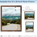 15x20 Picture Frame Deep Brown for Wall Hanging, Wood 15 x 20 Frame Poster Photo Frame for Wall Horizontally or Vertically, Deep Brown, 1 Pack
