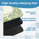Green Leaf Mahjong Mat for Table 31.5 X 31.5 in, Gifts for Mahjong Players, Vintage Green Botanical Anti-Slip Table Cover Tablecloth for Poker Board Card Tile Game Dominoes