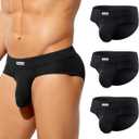 Casey Kevin Men's Underwear Breathable Briefs Lightweight 3D Contour Pouch Super Soft Comfort Tagless Underpants for Men Pack (X-Large)