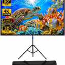 WASJOYE 80" Proiector Screen with Stand - 16:9 4K HD Portable Proiector Screen, 1.2 Gain Outdoor Projector Screen, Easy Setup and Carrying, for Home Cinema, Backyard Party Office TV Game